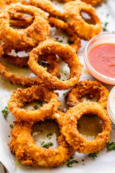 Crispy Air Fryer Onion Rings I Healthy Air Fryer Recipe