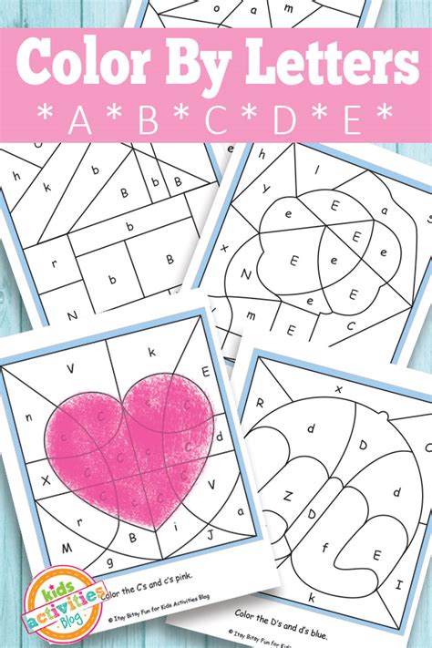 Easy Color By Letter Worksheets For Letters A B C D E