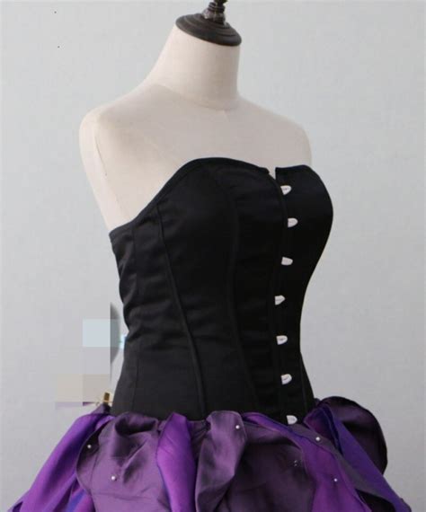 Purple And Black Organza Taffeta Ball Gown Costume Gothic Dress