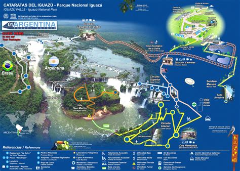 Iguazu National Park Map Argentina With Useful References