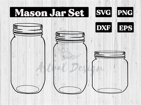 Mason Jar Svg Mason Jar Png Mason Jars Clipart Bottle Svg Etsy In