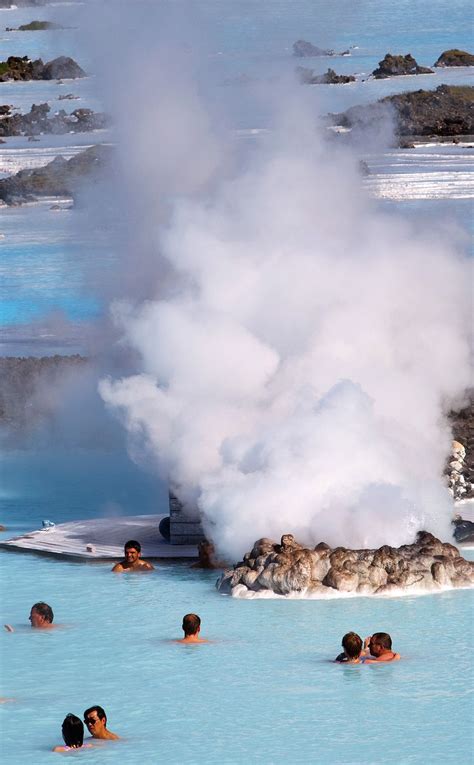 Blue Lagoon In Iceland Water Temperature Is Between 98