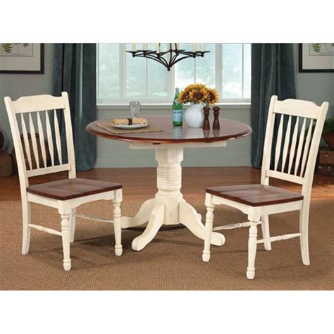 Bowery Hill Round Drop Leaf Dining Table In Buttermilk