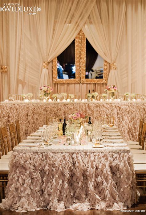 Elegant White And Gold Wedding Reception Tablescapes