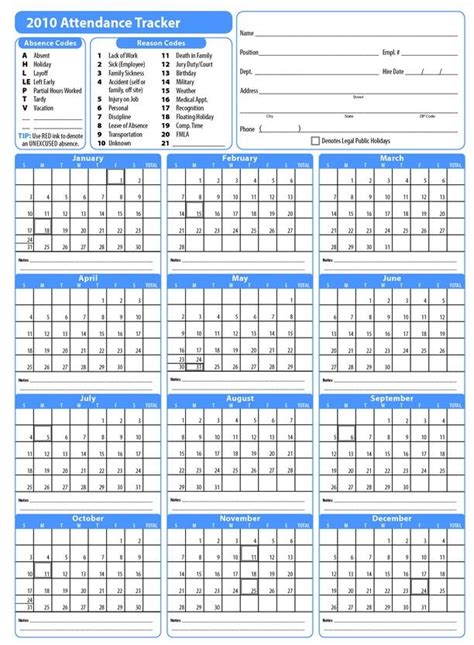 Printable 2017 Employee Attendance Calendar Janice Calendar