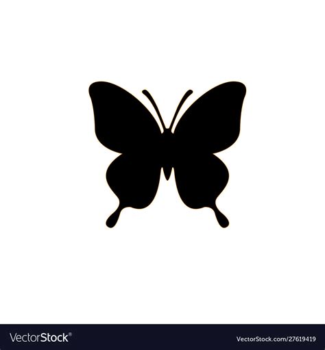 Black Butterfly Icon Royalty Free Vector Image