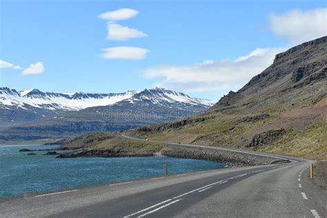 Amazing View At The Oceanside On The Highway Iceland Stock Image