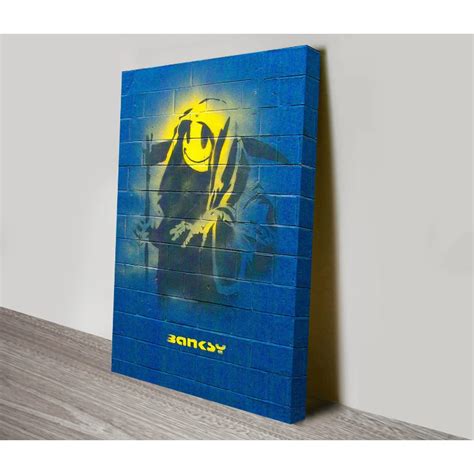 Framed 1 Panel Banksy Grin Reaper Canvas Print Wall Art The