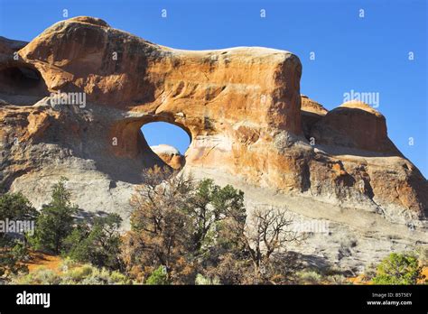 Natural Hills Of Unusual Forms From Sandstone And Through Arches In