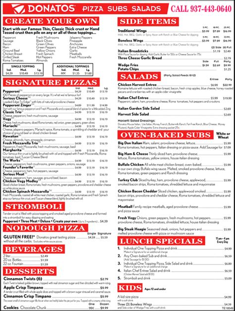 Dinatos Pizza Dayton Oh 45459 4020 Yellowbook