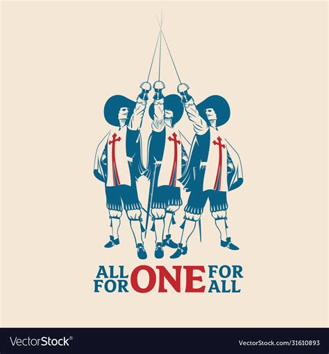 All For One For Royalty Free Vector Image Vectorstock