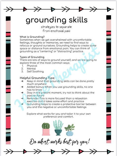 Therapy Worksheets Grounding Skills Mental Health Worksheets Etsy