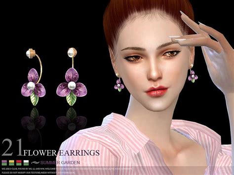 New Flower Earring For Female 4 Colors Inside Found In Tsr Category
