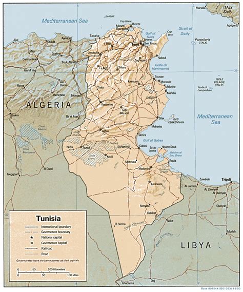 Tunisia Relief Map