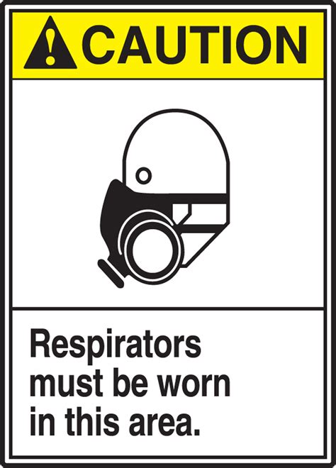 Respirators Must Be Worn In This Area Ansi Caution Safety Sign Mrpe601
