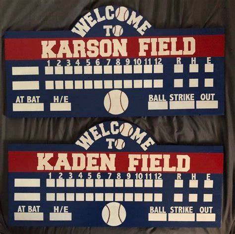 16x32 Large Baseball Real Wood Hand Painted Personalized Etsy
