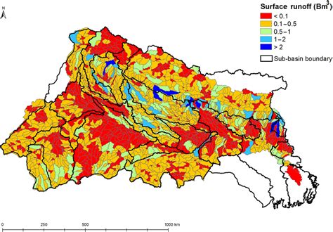 Mean Annual Runoff Of The 1684 Sub Basins 19912010 Download