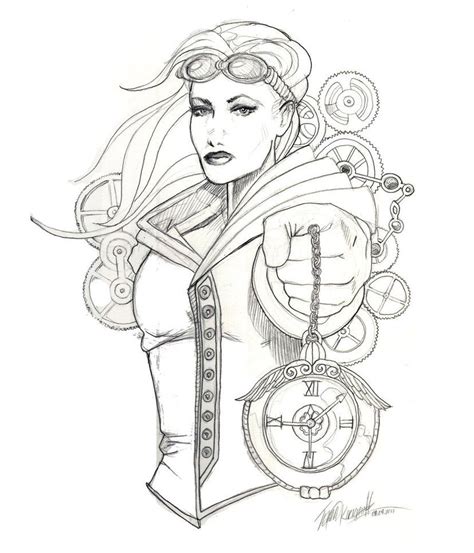 Get free printable coloring pages for kids. Steampunk Girls Coloring Pages for Adults | Fashion ...