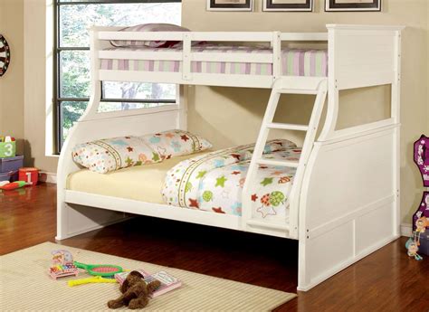 Furniture Of America Canova White Twin Over Full Bunk Bed Canova