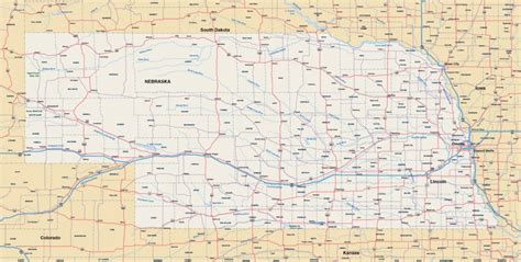 Nebraska Map Digital Vector Creative Force
