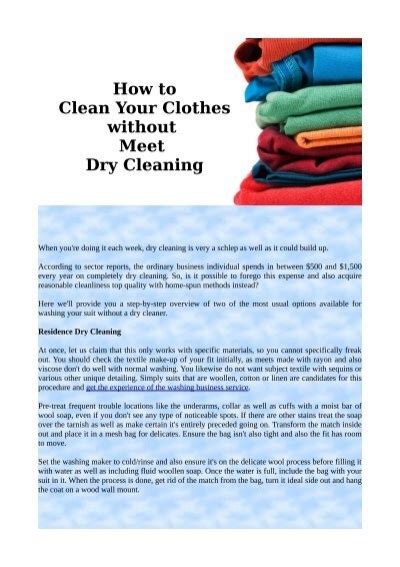 How To Clean Your Clothes Without Meet Dry Cleaning