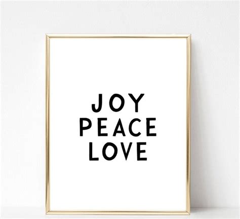Joy Peace Love Printable Wall Art Love Joy Peace Sign Wall Etsy