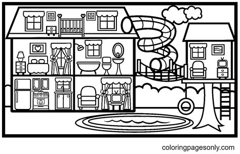 How To Draw A Simple Fun House Coloring Page Fun House Coloring Pages