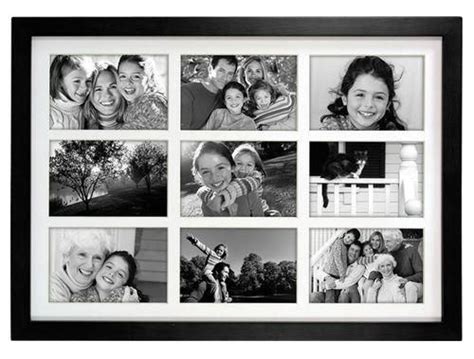9 Opening 4x6 Picture Frame Linear Wall Matted Black Collage