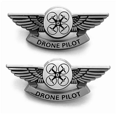 Drone Pilot Camera Silver Plastic Badges Bubble Dome Wings Etsy