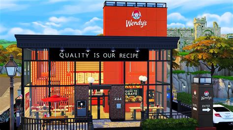 🍔sims 4 Wendys🎮 Fast Food Restaurant Speed Build Functional Youtube