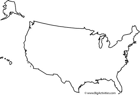 Map Of The United States With Title Coloring Page Presidents Day