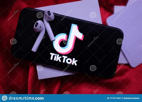 Smart Phone With Tik Tok Logowhich Is A Popular Social Network On The