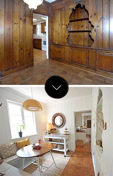 Here are the steps on how to easily paint wood paneling: Painted white wood | Paneling makeover, Wood paneling ...