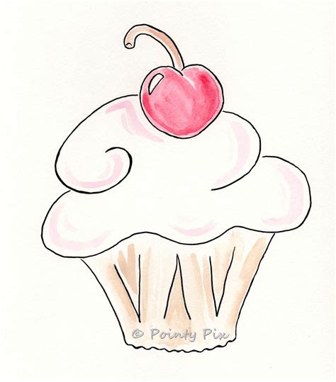 Image Gallery For Happy Birthday Cupcake Drawing Cake Drawing