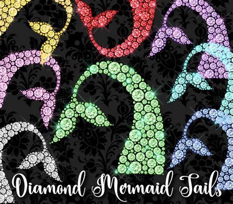 Diamond Mermaid Tails Clipart By Origins Digital Curio On