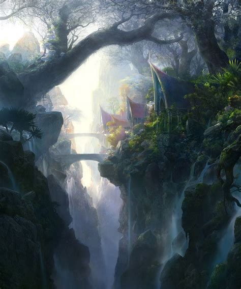 Forest City By Jae Cheol Park Fantasy Landscape Fantasy Art Fantasy
