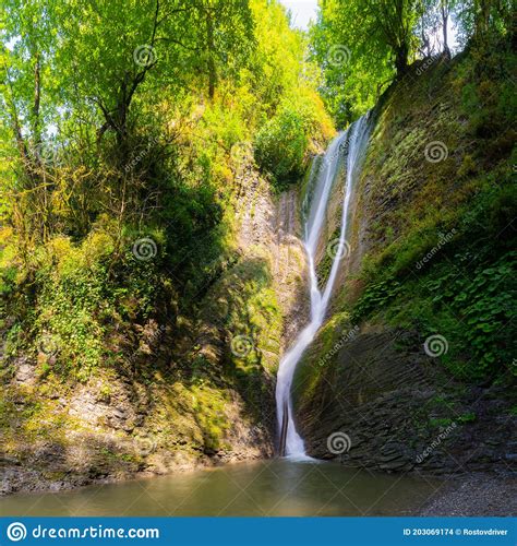 Orekhovsky Waterfall On Bezumenk S River Natural Sight In The