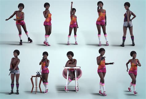 Z Undercover Rollergirl Poses And Expressions For Jada 81 Daz 3d