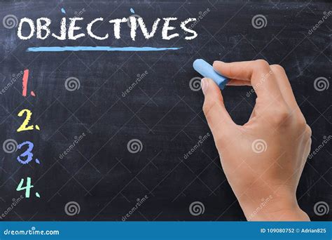 Define Business Or Strategic Objectives Written By Woman On Chalkboard