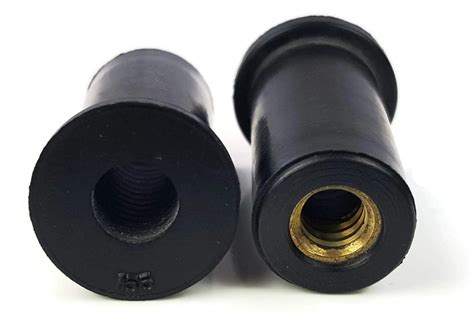 0377 Inch Hole Qty 25 0030 0227 Grip Rubber Well Nuts Brass Insert