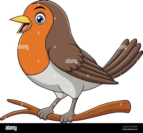 Cute Robin Bird Cartoon Vector Illustration Stock Vector Image And Art
