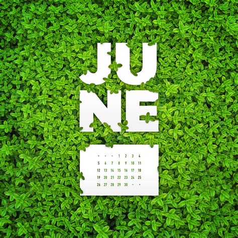 June 2016 Desktop Calendar Wallpaper Paper Leaf