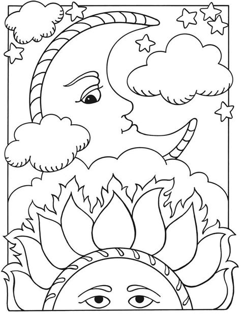 Sun And Moon Coloring Page Coloring Home