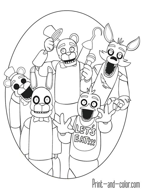 Five Nights At Freddys Colors Fnaf Coloring Pages Coloring