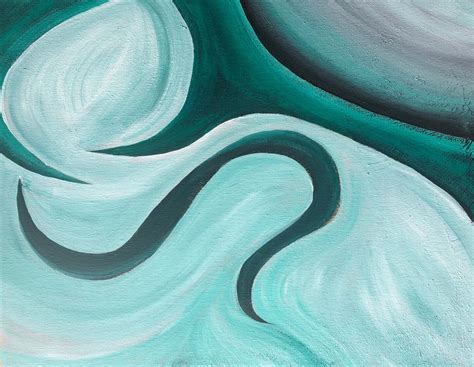 Abstract Acrylic Teal Painting 11x14 Etsy