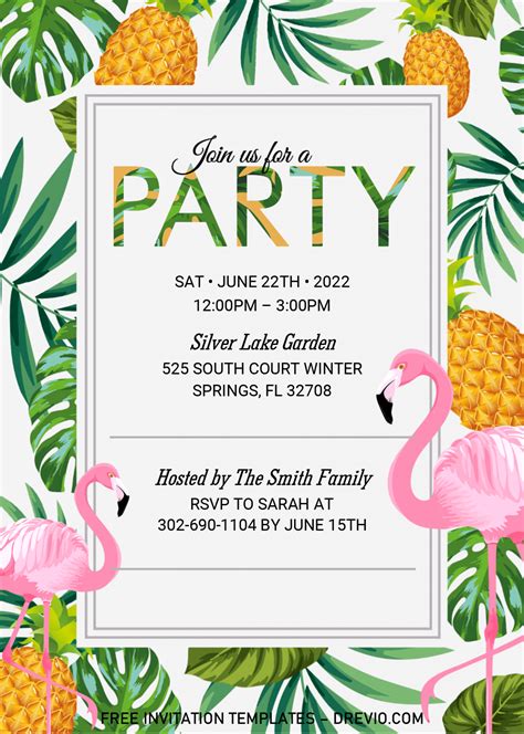 Summer Party Invitation Templates Editable With Ms Word Download