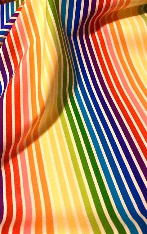 Rainbow Stripe Fabric Bright Stripe Remix Fabric By Ann Kelle Etsy