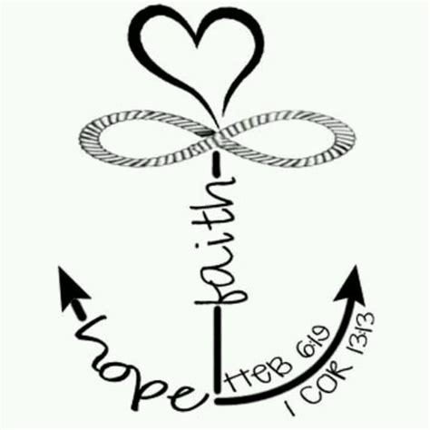 42 Best Faith Hope Love Anchor Tattoo Outlines Images On Pinterest