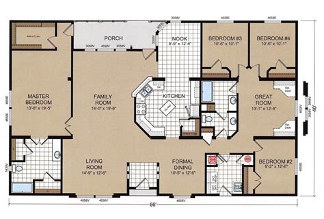 4 Bedroom Manufactured Homes Floor Plans Floorplans Click