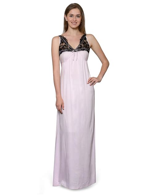 Lace Trimmed Night Dress Night Gown Nightwear Nighty With Robe For Women Ebay